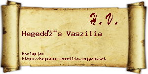 Hegedűs Vaszilia névjegykártya